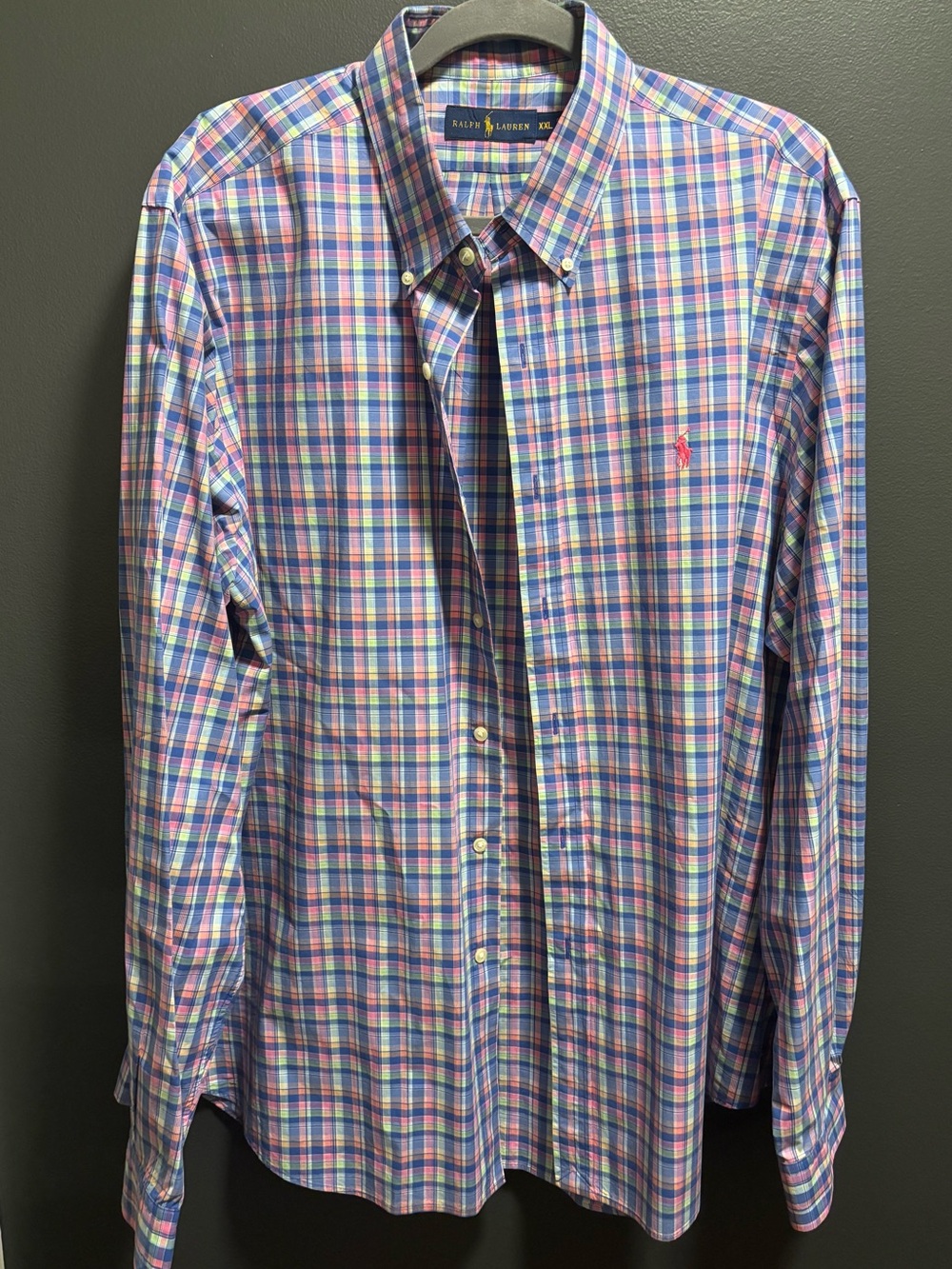 Ralph Lauren Men’s Multi-Color Pink & Blue Plaid Button-Down Shirt